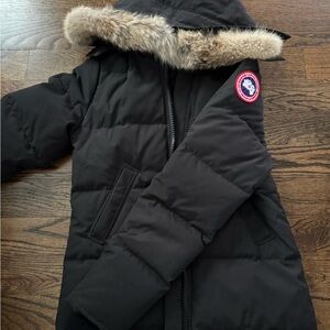Canada Goose Black Mystique Parka  with Fur Trim